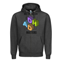 Charcoal Heather adhd mental health matters Zipper Hoodie - artisFamous