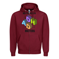 Burgundy adhd mental health matters Zipper Hoodie - artisFamous