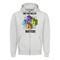Dove Grey adhd mental health matters Zipper Hoodie - artisFamous