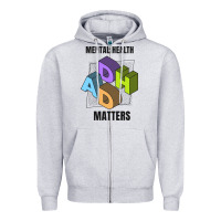 Heather Grey adhd mental health matters Zipper Hoodie - artisFamous