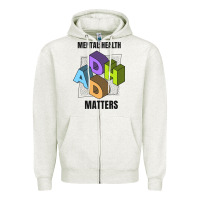 Oatmeal Heather adhd mental health matters Zipper Hoodie - artisFamous