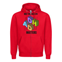 Red adhd mental health matters Zipper Hoodie - artisFamous
