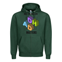 Sports Green adhd mental health matters Zipper Hoodie - artisFamous