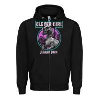 Black distressed teal raptor clever girl t shirt Zipper Hoodie - artisFamous