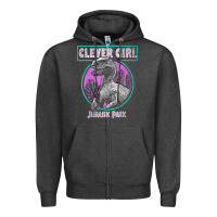 Charcoal Heather distressed teal raptor clever girl t shirt Zipper Hoodie - artisFamous