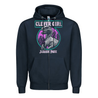Navy distressed teal raptor clever girl t shirt Zipper Hoodie - artisFamous