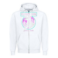 White distressed teal raptor clever girl t shirt Zipper Hoodie - artisFamous