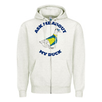 Oatmeal Heather ask me about my duck Zipper Hoodie - artisFamous