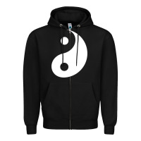 Black yin yang Zipper Hoodie - artisFamous