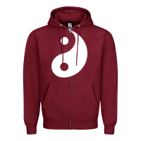 Burgundy yin yang Zipper Hoodie - artisFamous