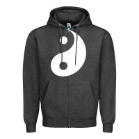 Charcoal Heather yin yang Zipper Hoodie - artisFamous