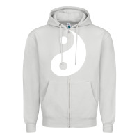 Dove Grey yin yang Zipper Hoodie - artisFamous