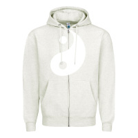Oatmeal Heather yin yang Zipper Hoodie - artisFamous