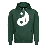 Sports Green yin yang Zipper Hoodie - artisFamous