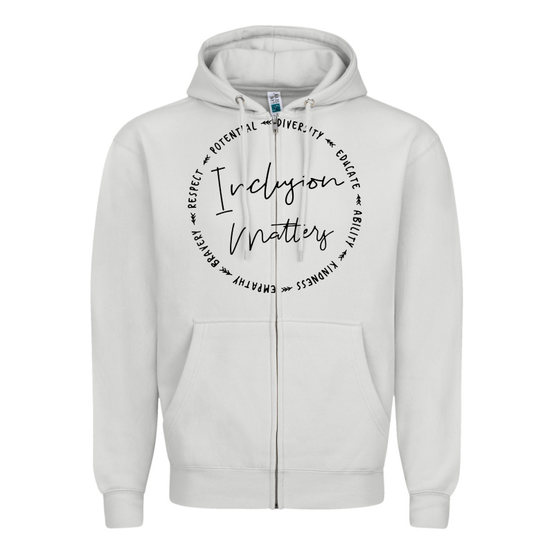 Inclusion Matters With Empathy Bravery Respect Zipper Hoodie by artisFamous | Teevron