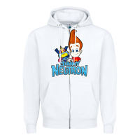 White jimmy neutron goddard title vintage poster Zipper Hoodie - artisFamous