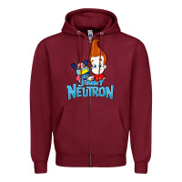 Burgundy jimmy neutron goddard title vintage poster Zipper Hoodie - artisFamous