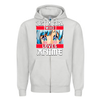 Dove Grey just a girl who loves anime japanese cute Zipper Hoodie - artisFamous