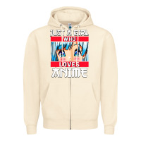 Sandshell just a girl who loves anime japanese cute Zipper Hoodie - artisFamous