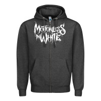 Charcoal Heather motionless in white Zipper Hoodie - artisFamous
