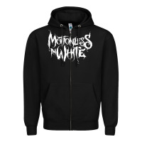 Black motionless in white Zipper Hoodie - artisFamous