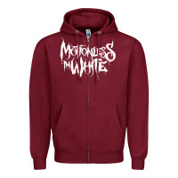 Burgundy motionless in white Zipper Hoodie - artisFamous