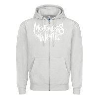 Dove Grey motionless in white Zipper Hoodie - artisFamous