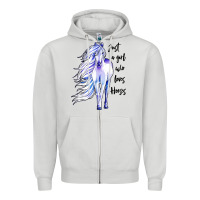 Dove Grey just a girl who loves horses Zipper Hoodie - artisFamous