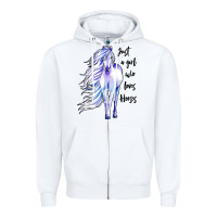 Just A Girl Who Loves Horses Zipper Hoodie | Teevron