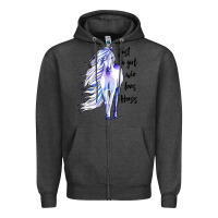 Charcoal Heather just a girl who loves horses Zipper Hoodie - artisFamous