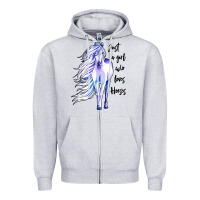 Heather Grey just a girl who loves horses Zipper Hoodie - artisFamous