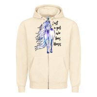 Sandshell just a girl who loves horses Zipper Hoodie - artisFamous