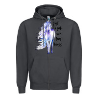 Smoke just a girl who loves horses Zipper Hoodie - artisFamous