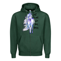 Sports Green just a girl who loves horses Zipper Hoodie - artisFamous