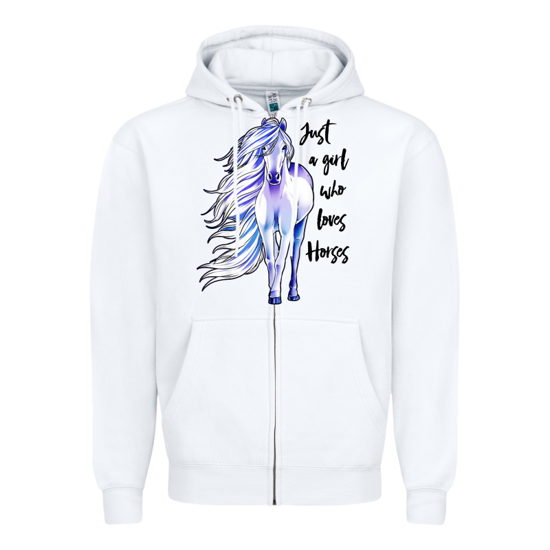Just A Girl Who Loves Horses Zipper Hoodie by artisFamous | Teevron
