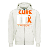 Oatmeal Heather just cure it ms multiple sclerosis awareness Zipper Hoodie - artisFamous