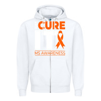White just cure it ms multiple sclerosis awareness Zipper Hoodie - artisFamous