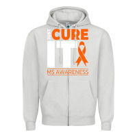 Dove Grey just cure it ms multiple sclerosis awareness Zipper Hoodie - artisFamous