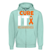 Seafoam just cure it ms multiple sclerosis awareness Zipper Hoodie - artisFamous