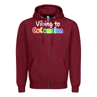 Burgundy kids vibing to cocomelon Zipper Hoodie - artisFamous