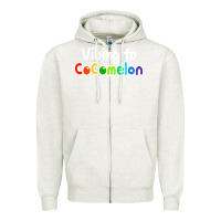 Oatmeal Heather kids vibing to cocomelon Zipper Hoodie - artisFamous