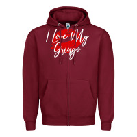 Burgundy kiss lips i love my gringo wife girlfriend premium Zipper Hoodie - artisFamous