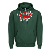 Sports Green kiss lips i love my gringo wife girlfriend premium Zipper Hoodie - artisFamous
