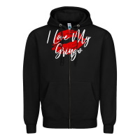 Black kiss lips i love my gringo wife girlfriend premium Zipper Hoodie - artisFamous