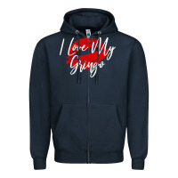 Navy kiss lips i love my gringo wife girlfriend premium Zipper Hoodie - artisFamous