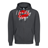 Smoke kiss lips i love my gringo wife girlfriend premium Zipper Hoodie - artisFamous