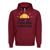 Burgundy ray of sunshine Zipper Hoodie - artisFamous