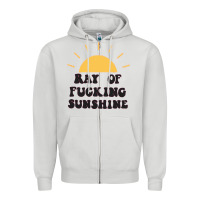 Dove Grey ray of sunshine Zipper Hoodie - artisFamous