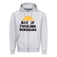 Heather Grey ray of sunshine Zipper Hoodie - artisFamous