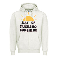 Oatmeal Heather ray of sunshine Zipper Hoodie - artisFamous